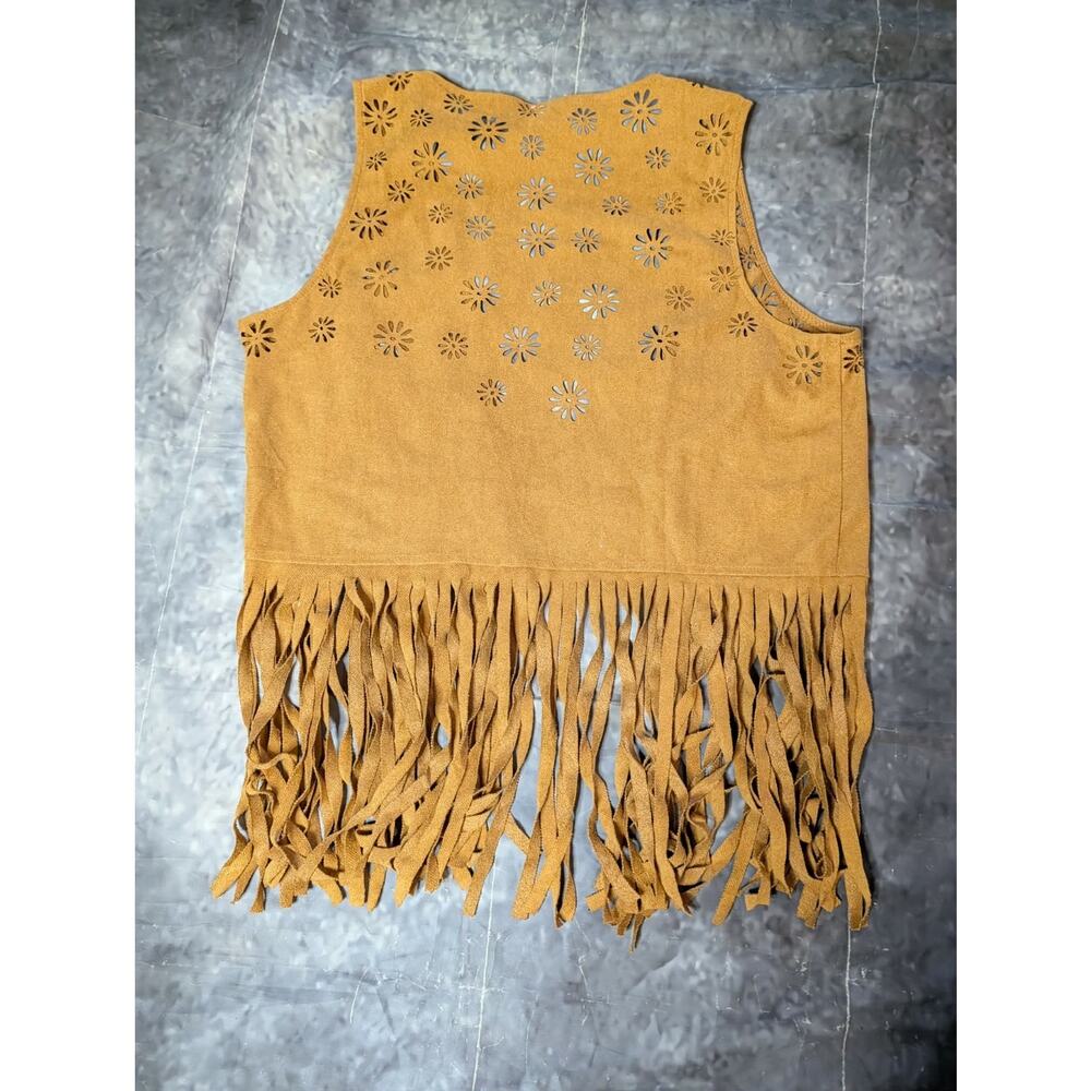 Fringed Hippie 70's Vest Halloween Costume Accessory Western Cowgirl Size S/M - Picture 4 of 7